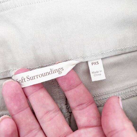 Soft Surroundings Tan Pull On Pants Zipper Detail Sz PXS - Picture 2 of 6